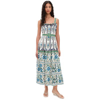 Farm Rio Women's Sleeveless Belted Maxi Dress, Manoela Off-White