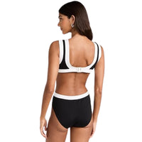 Staud Women's Dolce One-Piece Swimsuit, Black/White