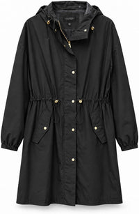 Laundry by Shelli Segal Women's Hooded Long Sleeve Rain Trench Coat, Sage