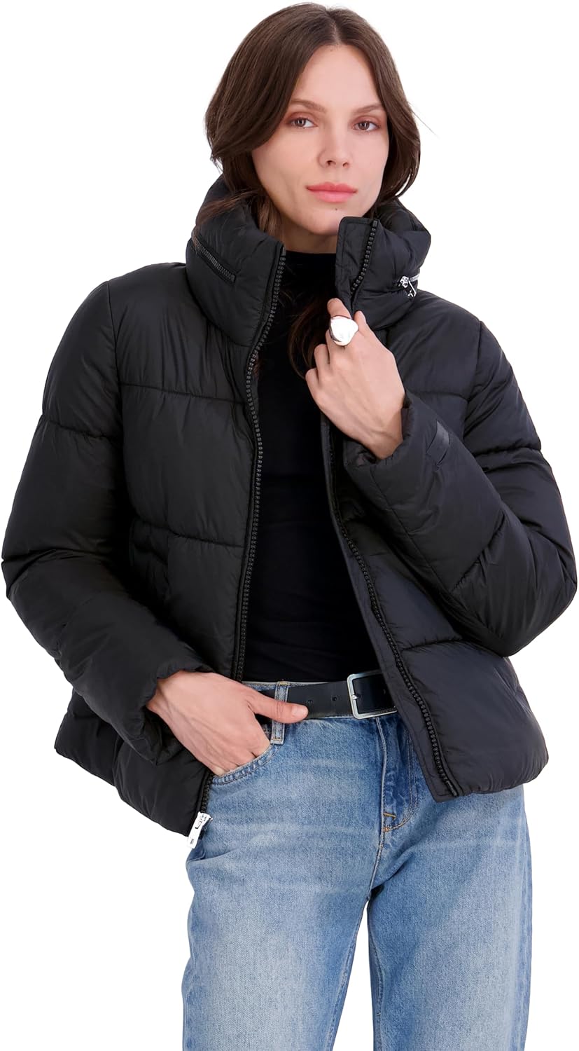 TAHARI Women's Dakota Short Puffer Jacket Black