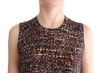 Dolce & Gabbana Multicolor Print Knit Top Wool Women's T-shirt