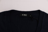 Costume National Blue V-neck Viscose Women's Sweater