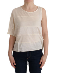 Costume National Beige Asymmetric Top Women's Blouse