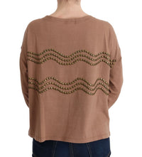 John Galliano Brown Cotton Studded Women's Sweater