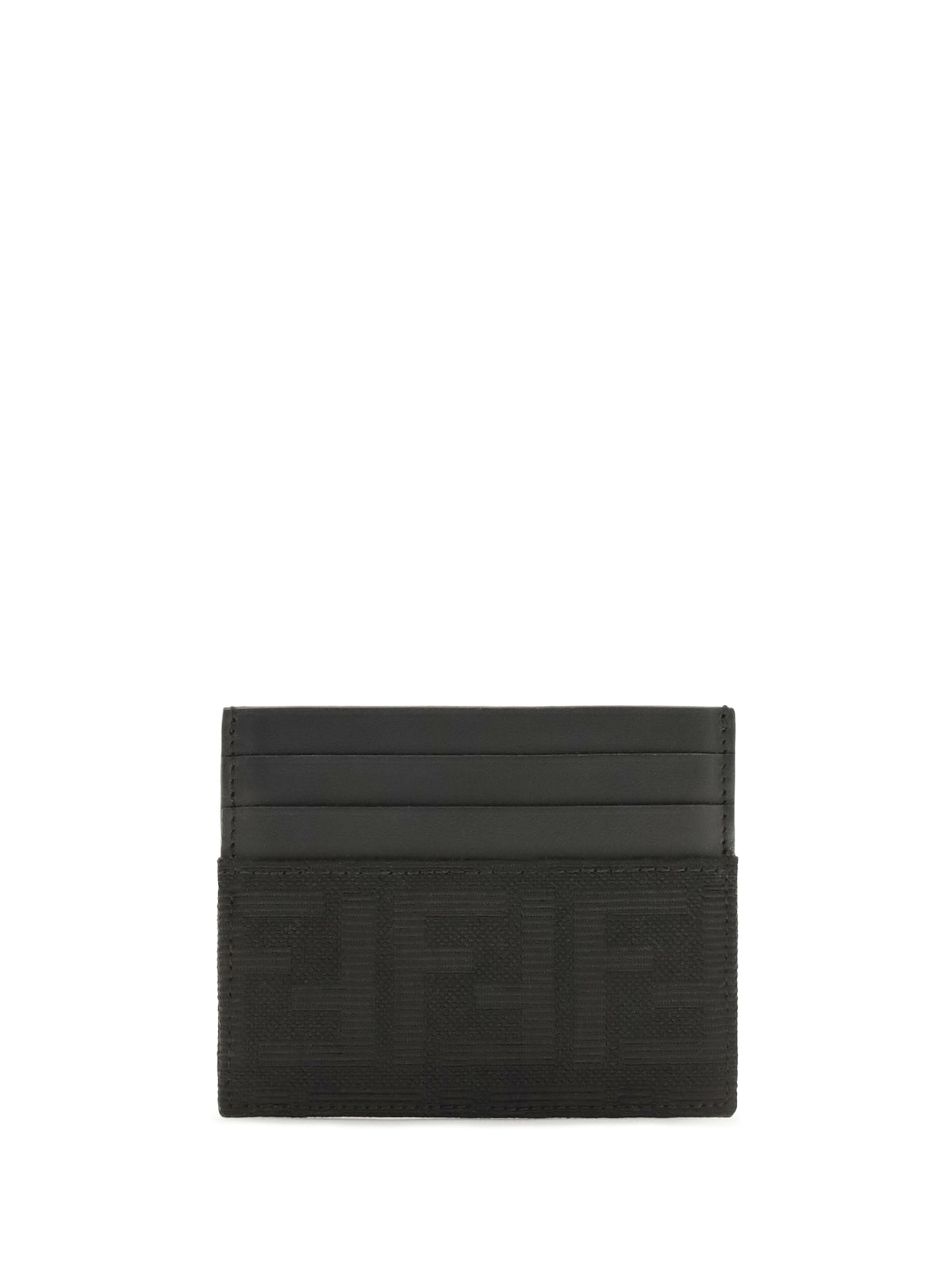 Fendi Men Ff Jacquard And Leather Card Holder