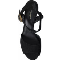 Dolce & Gabbana Dolce & Gabbana Black Mirror Heels Crystal Platform Sandals Women's Shoes (Pre-Loved)