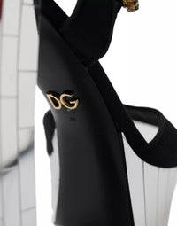Dolce & Gabbana Dolce & Gabbana Black Mirror Heels Crystal Platform Sandals Women's Shoes (Pre-Loved)