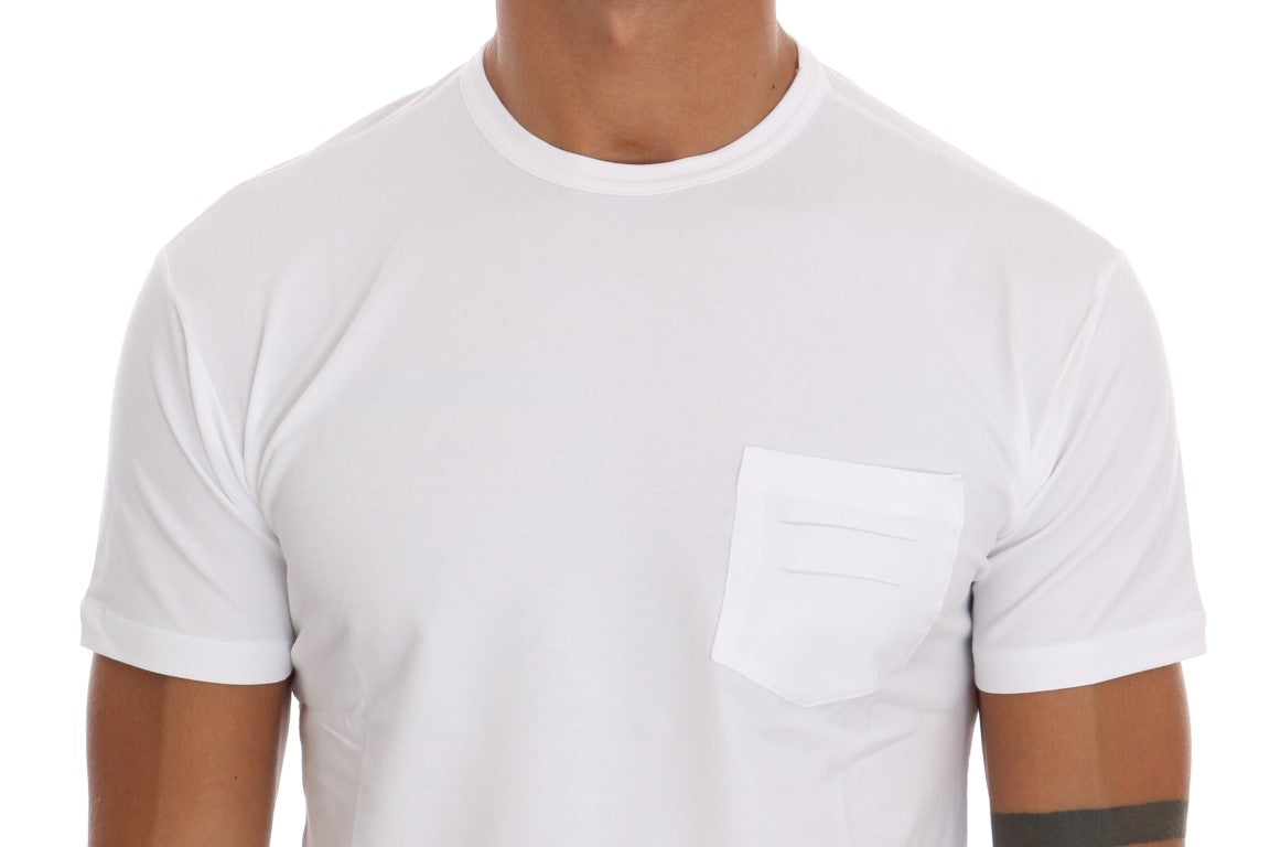 Daniele Alessandrini Elegant White Crew-Neck Cotton Men's T-Shirt
