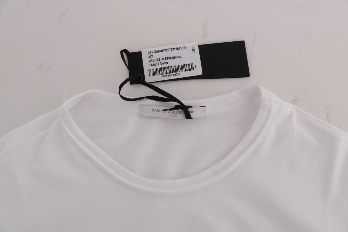 Daniele Alessandrini Elegant White Crew-Neck Cotton Men's T-Shirt