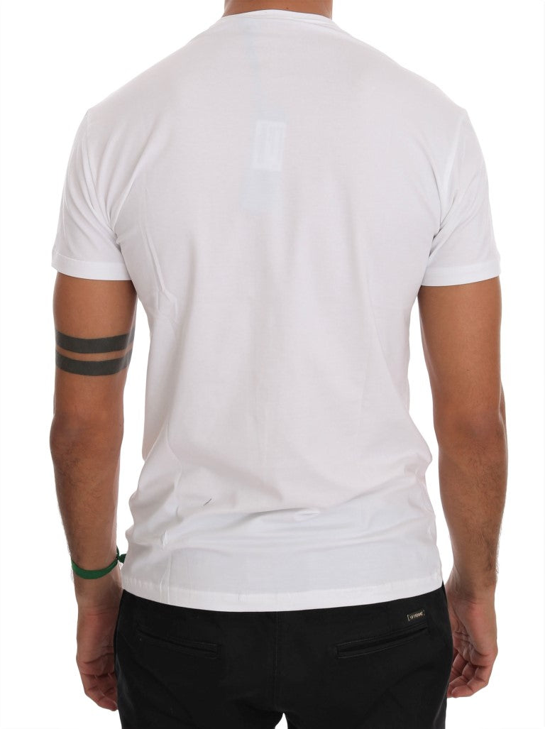 Daniele Alessandrini Elegant White Crew-Neck Cotton Men's T-Shirt