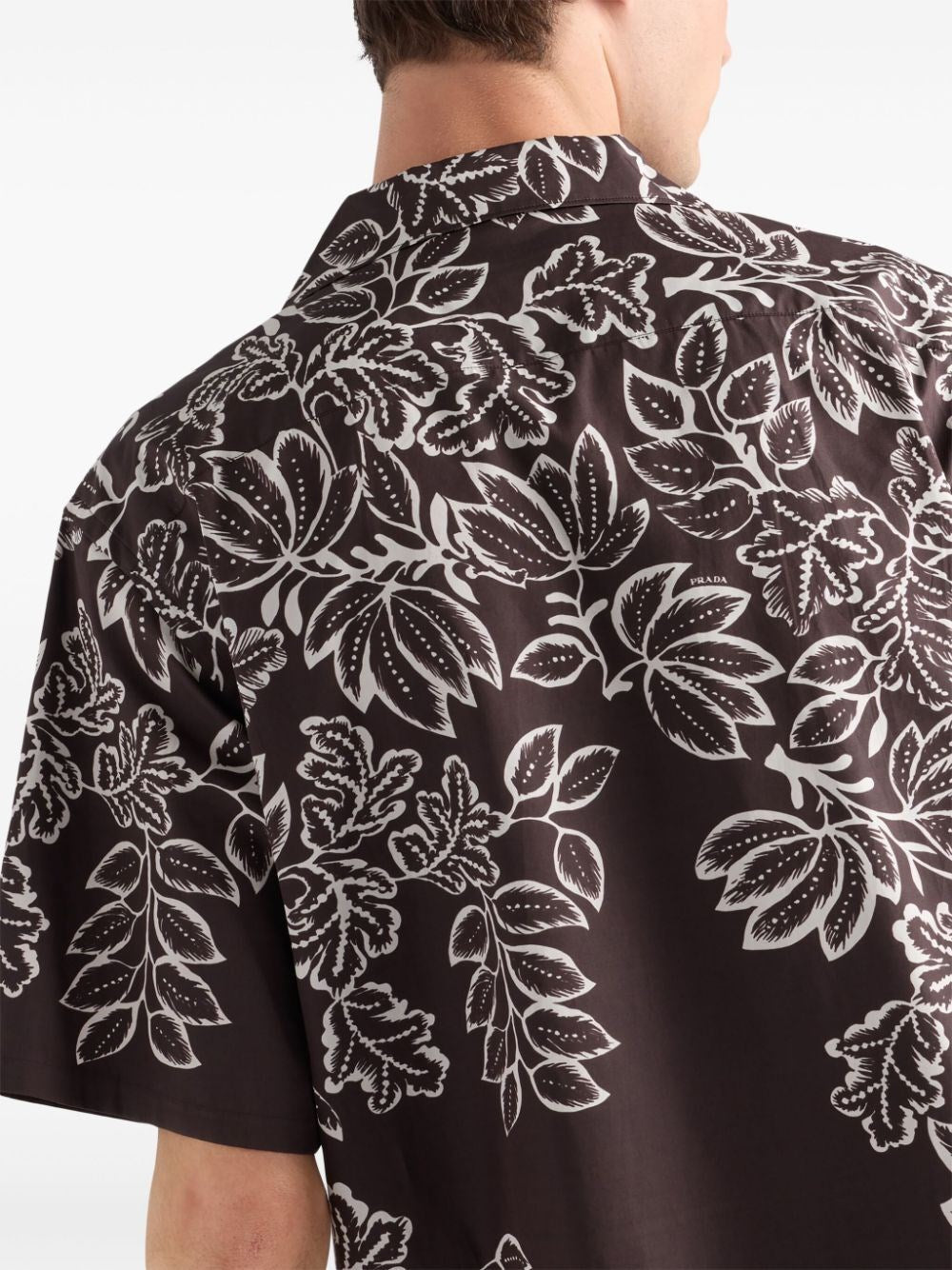 Prada Men Short-Sleeved Printed Cotton Shirt