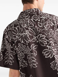 Prada Men Short-Sleeved Printed Cotton Shirt