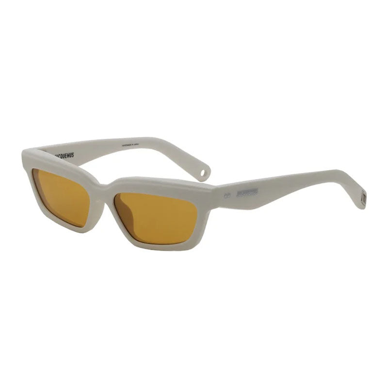 Jacquemus Sunglasses Rectangle Full Rim, Shiny Black Frame and Grey Lens JAC/62C1