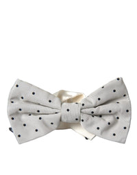 Dolce & Gabbana Dolce & Gabbana White Black Polka Dot Polyester Bow Tie Men's Men
