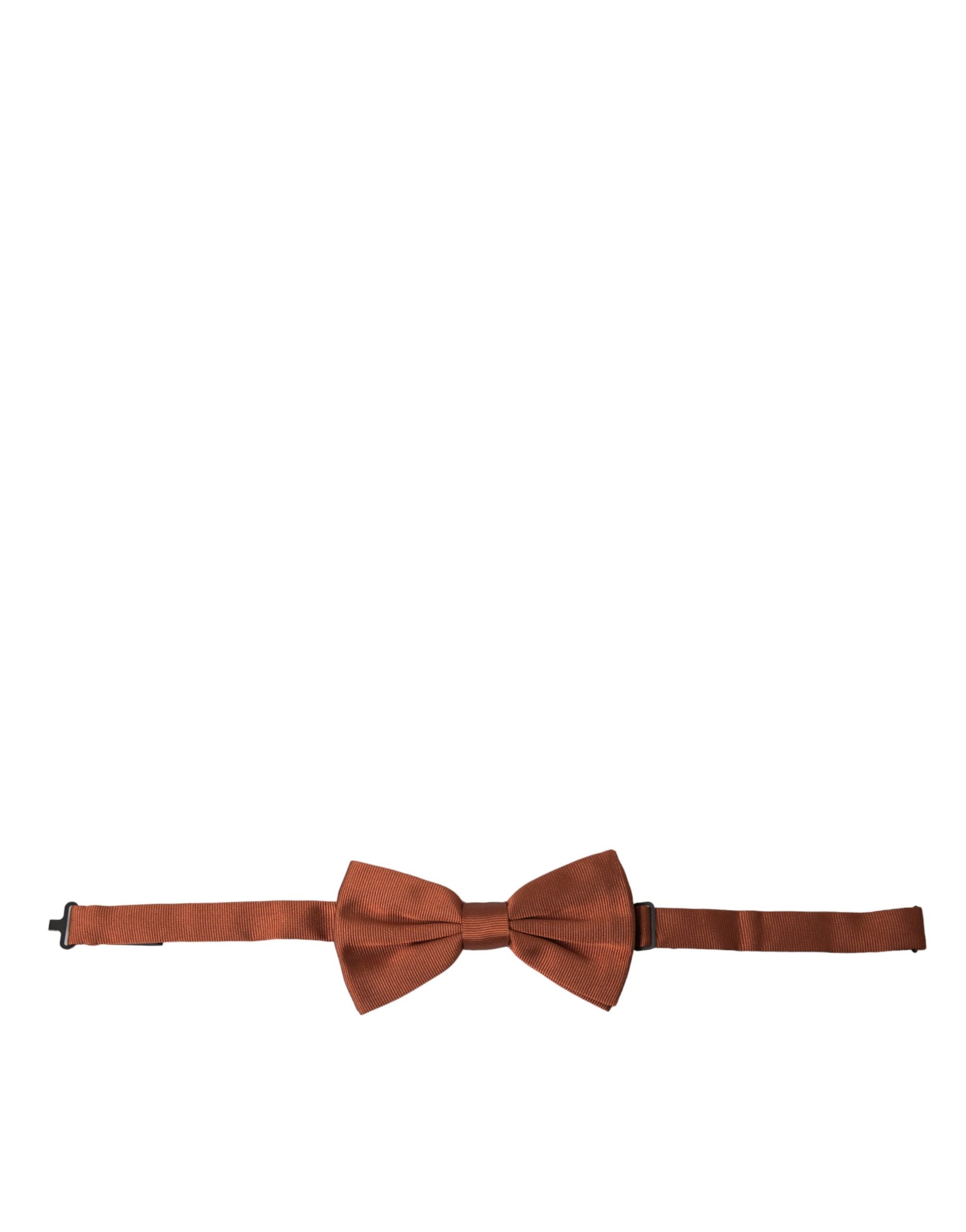 Dolce & Gabbana Dolce & Gabbana Brown Silk Adjustable Neck Men Bow Men's Tie