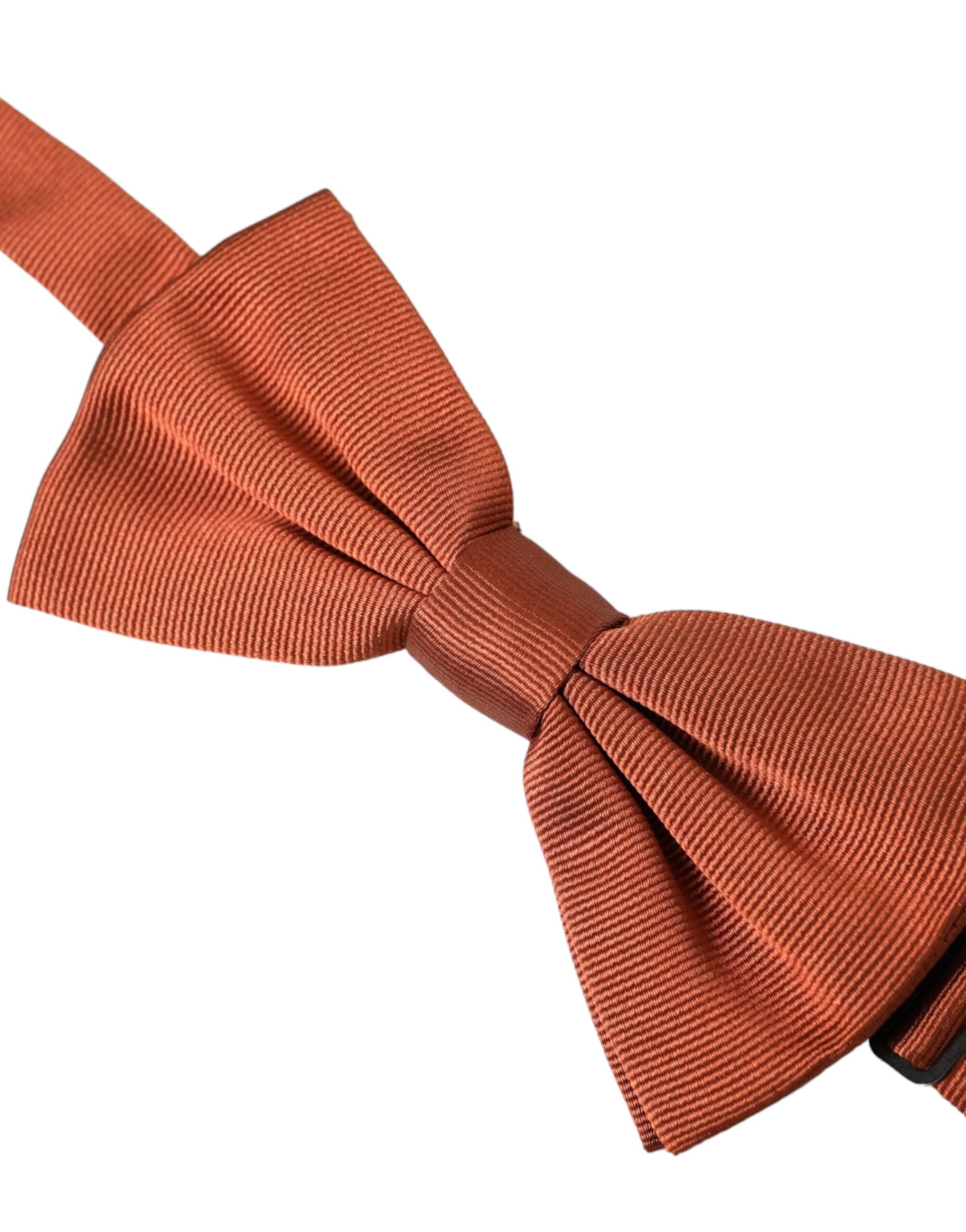 Dolce & Gabbana Dolce & Gabbana Brown Silk Adjustable Neck Men Bow Men's Tie