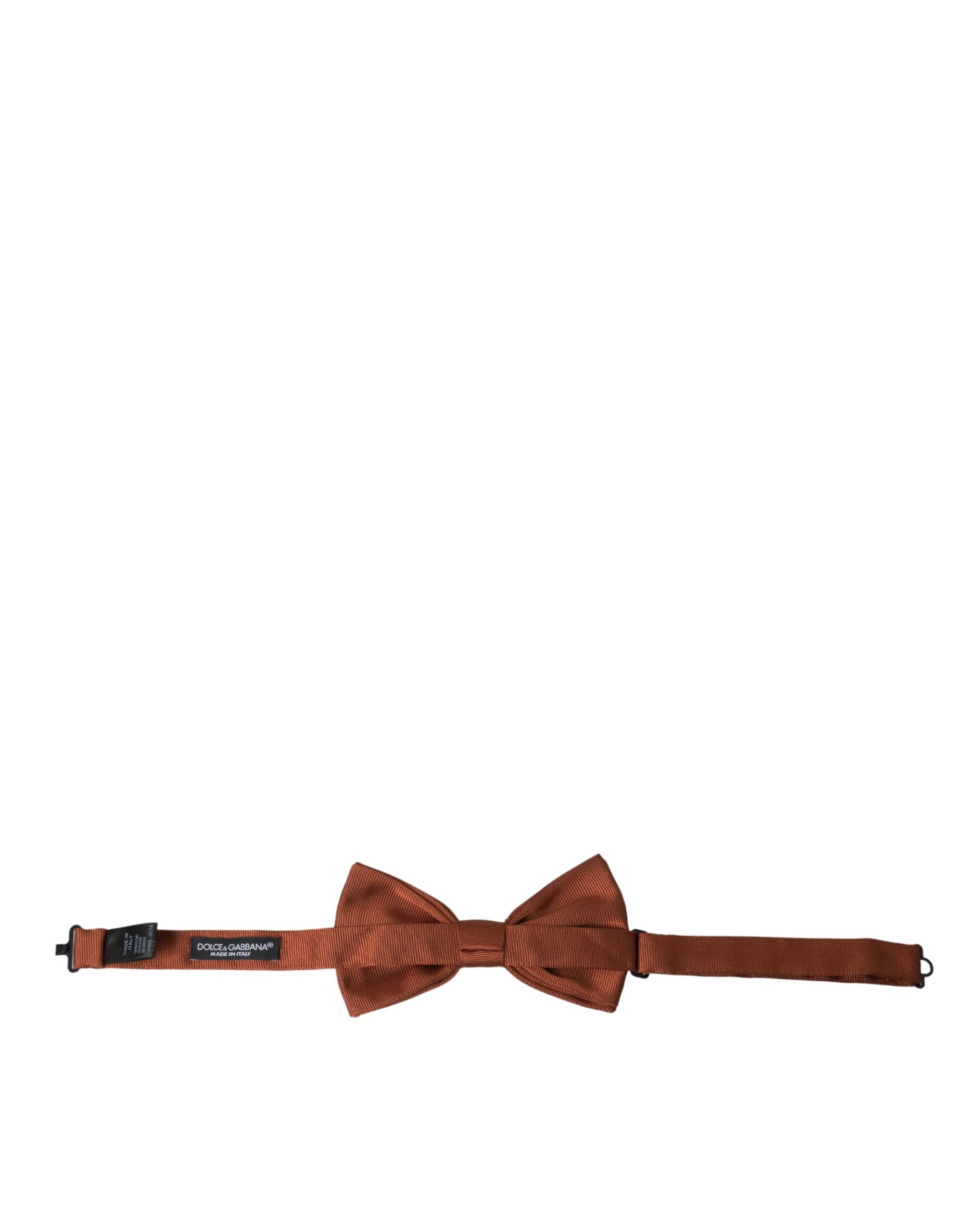 Dolce & Gabbana Dolce & Gabbana Brown Silk Adjustable Neck Men Bow Men's Tie