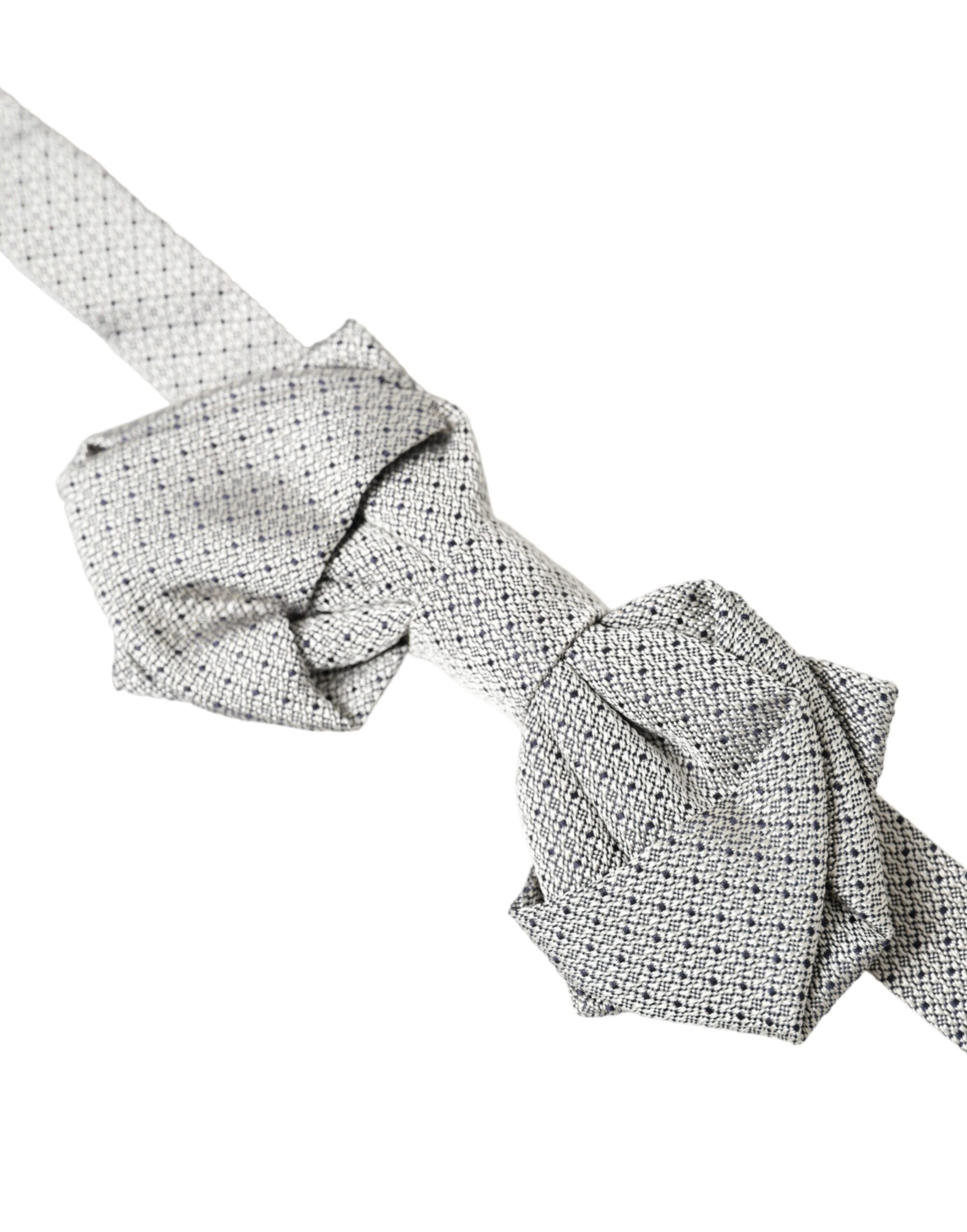 Dolce & Gabbana Dolce & Gabbana Gray Silk Adjustable Neck Men Bow Men's Tie