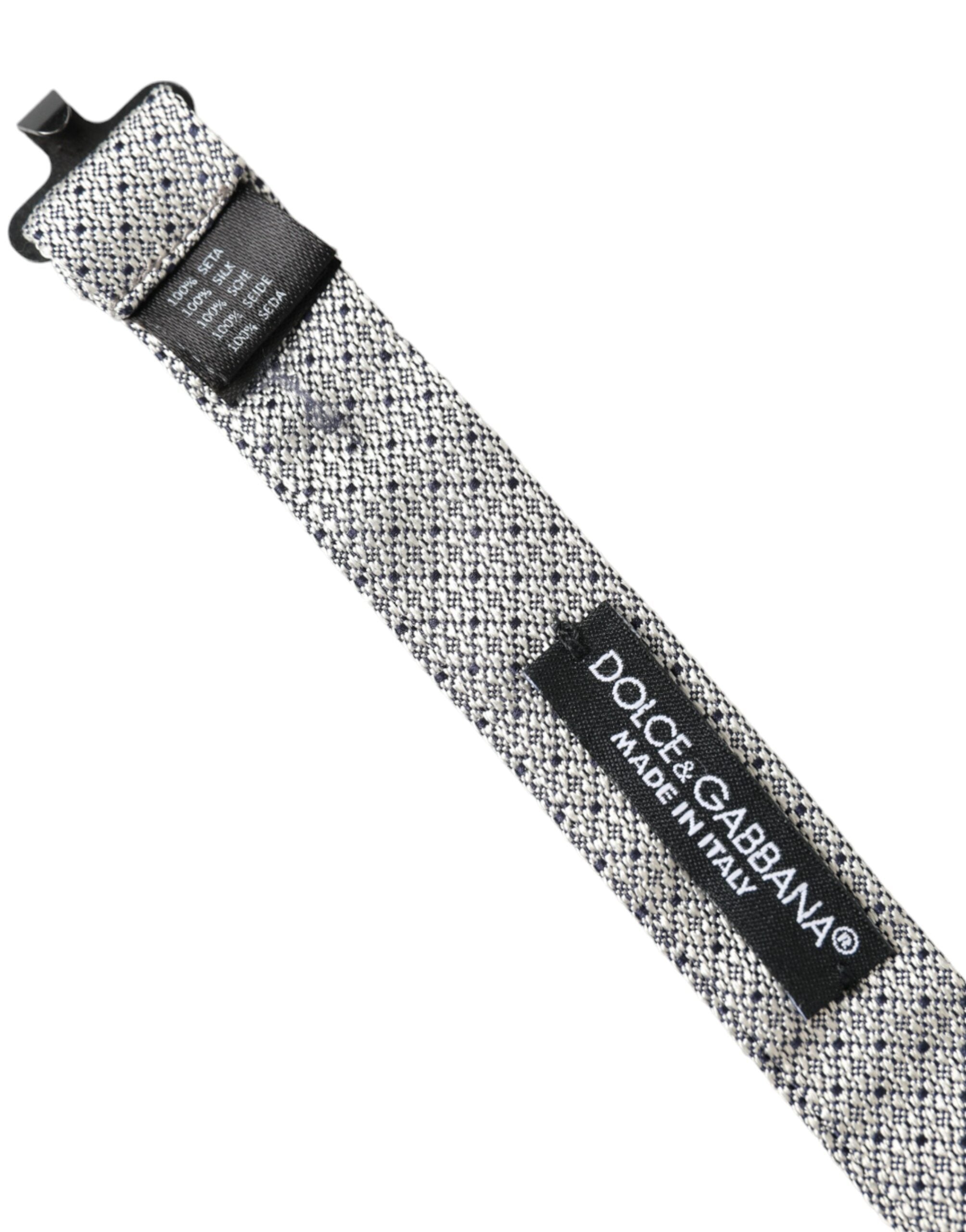 Dolce & Gabbana Dolce & Gabbana Gray Silk Adjustable Neck Men Bow Men's Tie