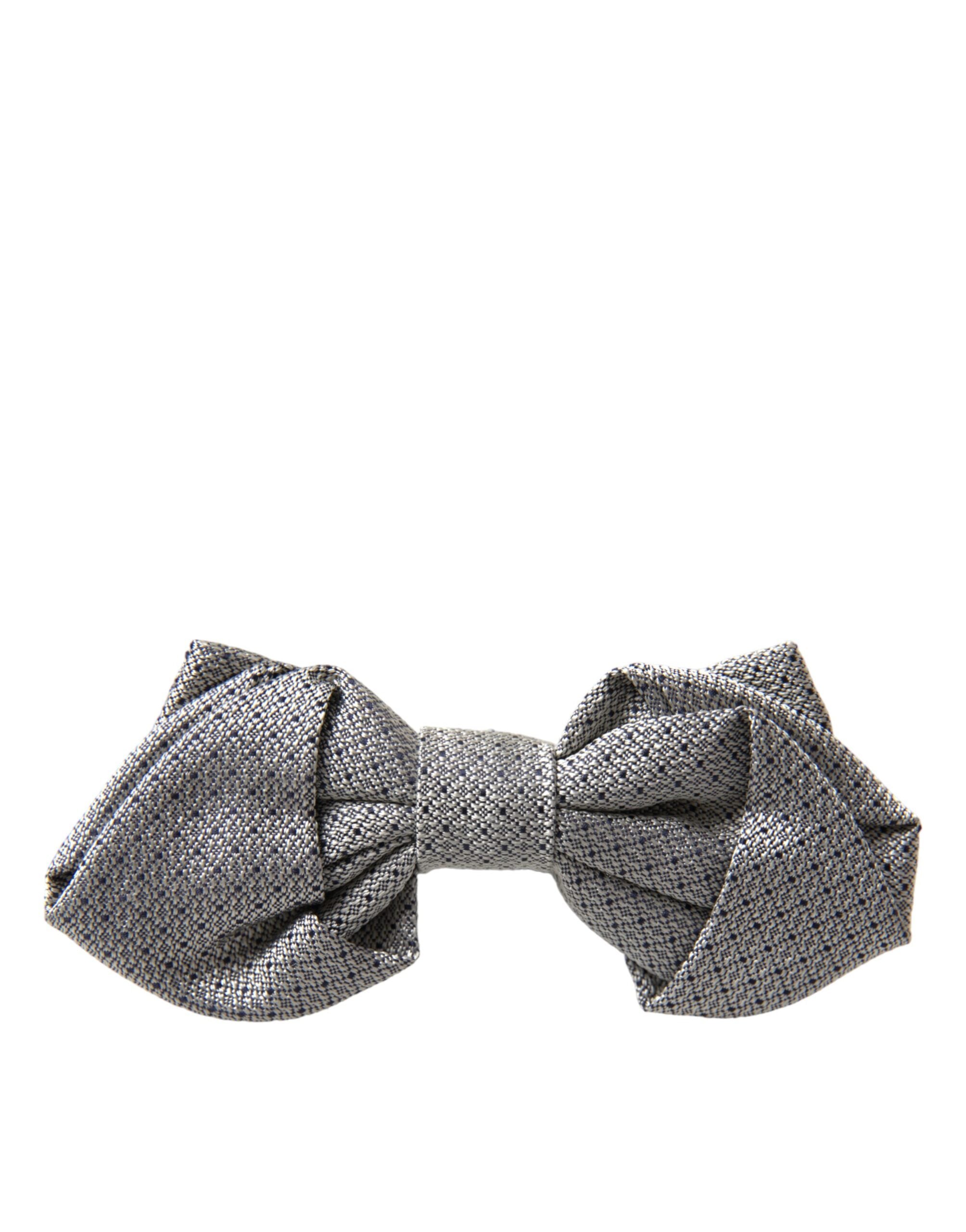 Dolce & Gabbana Dolce & Gabbana Gray Silk Adjustable Neck Men Bow Men's Tie