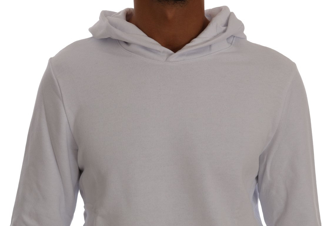 Daniele Alessandrini Elegant White Cotton Hooded Men's Sweater