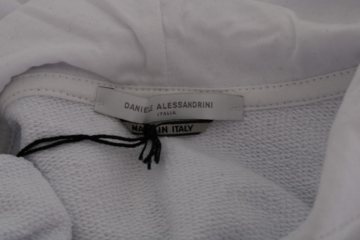 Daniele Alessandrini Elegant White Cotton Hooded Men's Sweater
