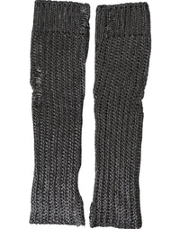 Dolce & Gabbana Gray Viscose Knitted Finger Less Women's Gloves