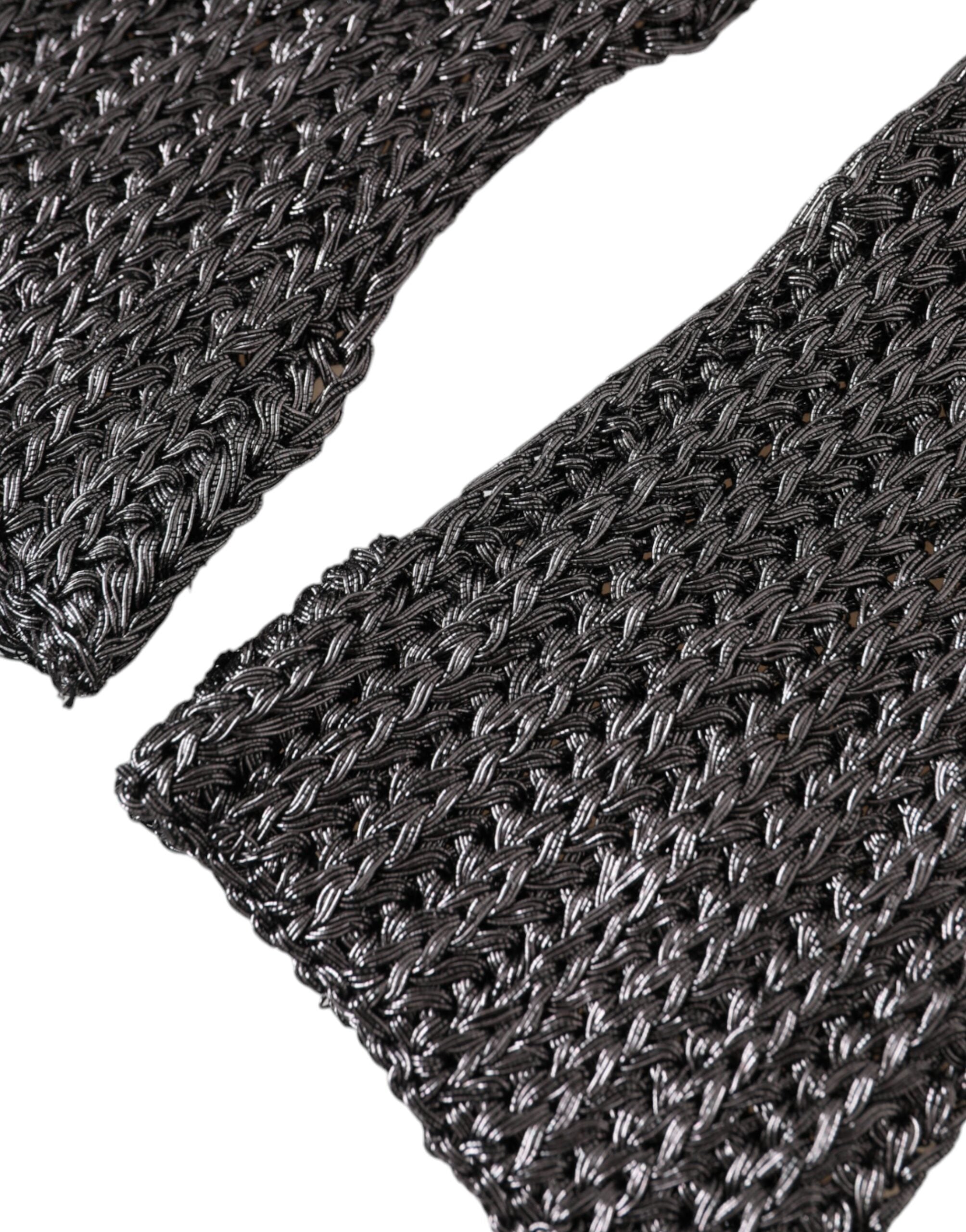 Dolce & Gabbana Gray Viscose Knitted Finger Less Women's Gloves