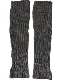Dolce & Gabbana Gray Viscose Knitted Finger Less Women's Gloves