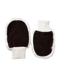 Dolce & Gabbana White Acrylic Knitted Fur Wrist Mitten Women's Gloves