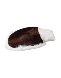 Dolce & Gabbana White Acrylic Knitted Fur Wrist Mitten Women's Gloves