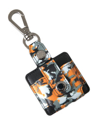 Dolce & Gabbana Dolce & Gabbana Multicolor Camouflage Print Leather Logo Metal Airpods Women's Case