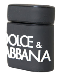 Dolce & Gabbana Black White Silicone Embossed Logo Airpods Women's Case