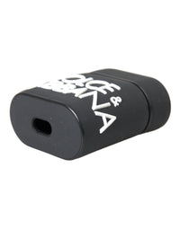 Dolce & Gabbana Black White Silicone Embossed Logo Airpods Women's Case