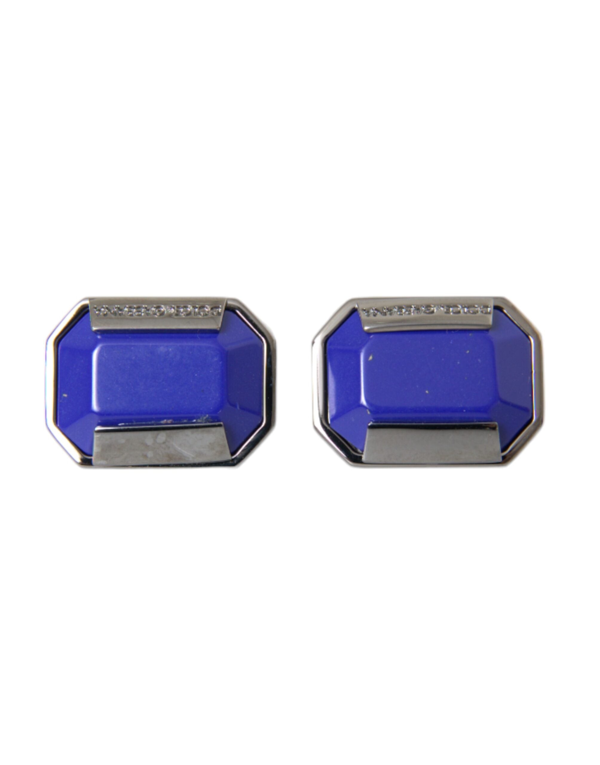 Dolce & Gabbana Dolce & Gabbana Silver Plated Brass Pin Crystal Men's Cufflinks