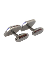 Dolce & Gabbana Dolce & Gabbana Silver Plated Brass Pin Crystal Men's Cufflinks
