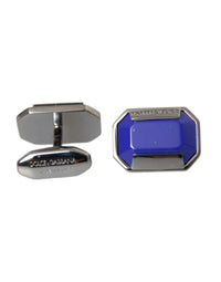 Dolce & Gabbana Dolce & Gabbana Silver Plated Brass Pin Crystal Men's Cufflinks