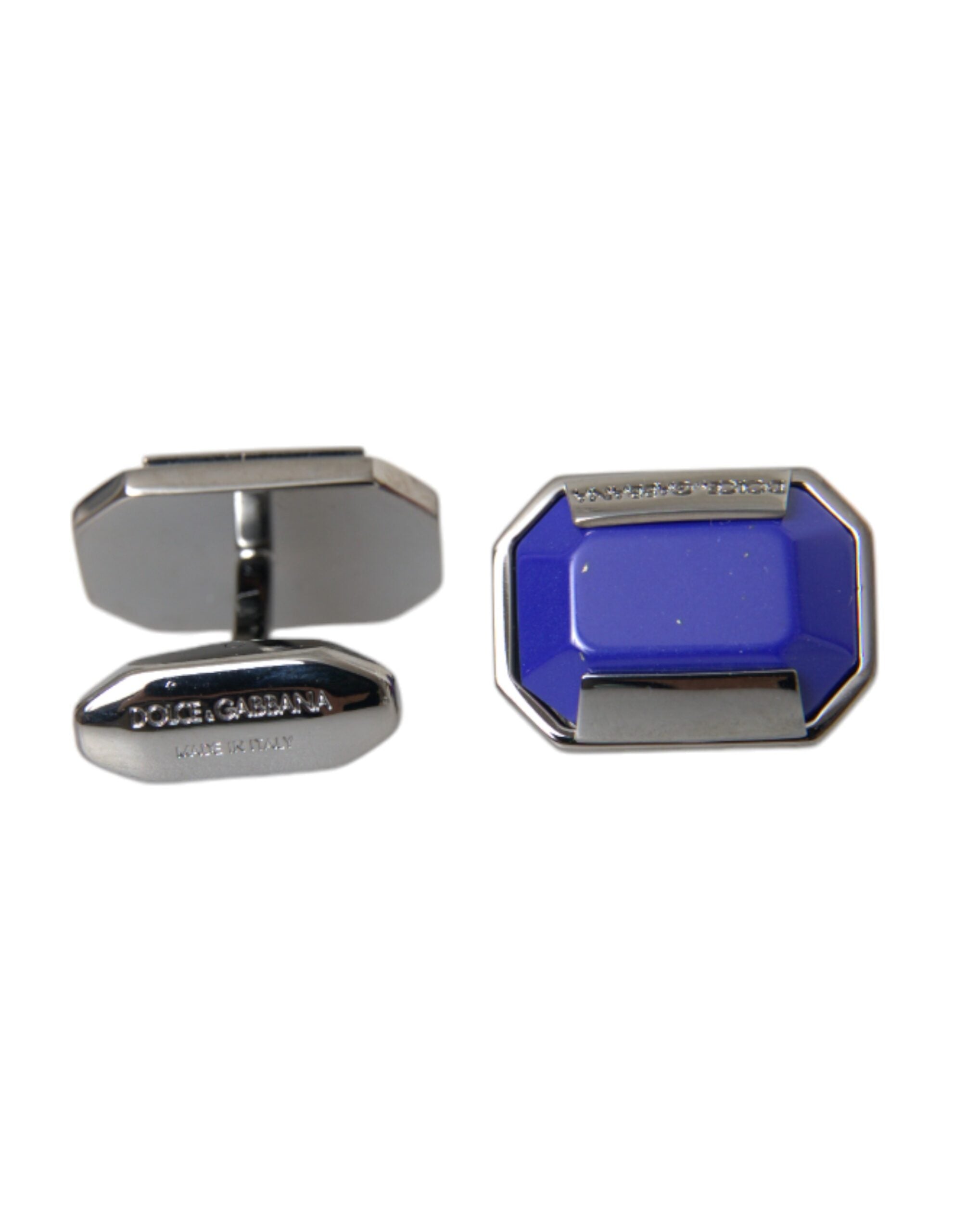 Dolce & Gabbana Dolce & Gabbana Silver Plated Brass Pin Crystal Men's Cufflinks