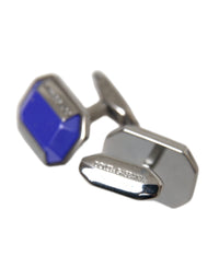 Dolce & Gabbana Dolce & Gabbana Silver Plated Brass Pin Crystal Men's Cufflinks