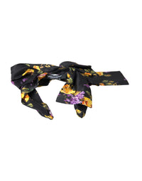 Dolce & Gabbana Dolce & Gabbana Black Floral Applique Silk Women Headband Women's Diadem