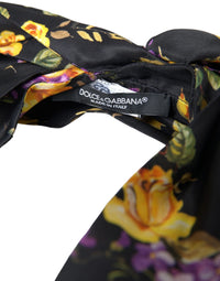 Dolce & Gabbana Dolce & Gabbana Black Floral Applique Silk Women Headband Women's Diadem