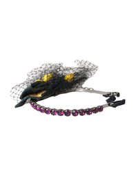 Dolce & Gabbana Dolce & Gabbana Black Lemons Sicily Purple Crystal Net Headband Women's Diadem