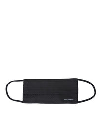 Dolce & Gabbana Black 100% Silk Adjustable Necktie Face Men's Mask