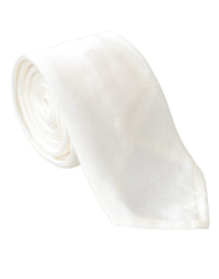Dolce & Gabbana Dolce & Gabbana White Silk Blend Adjustable Tie Men's Men