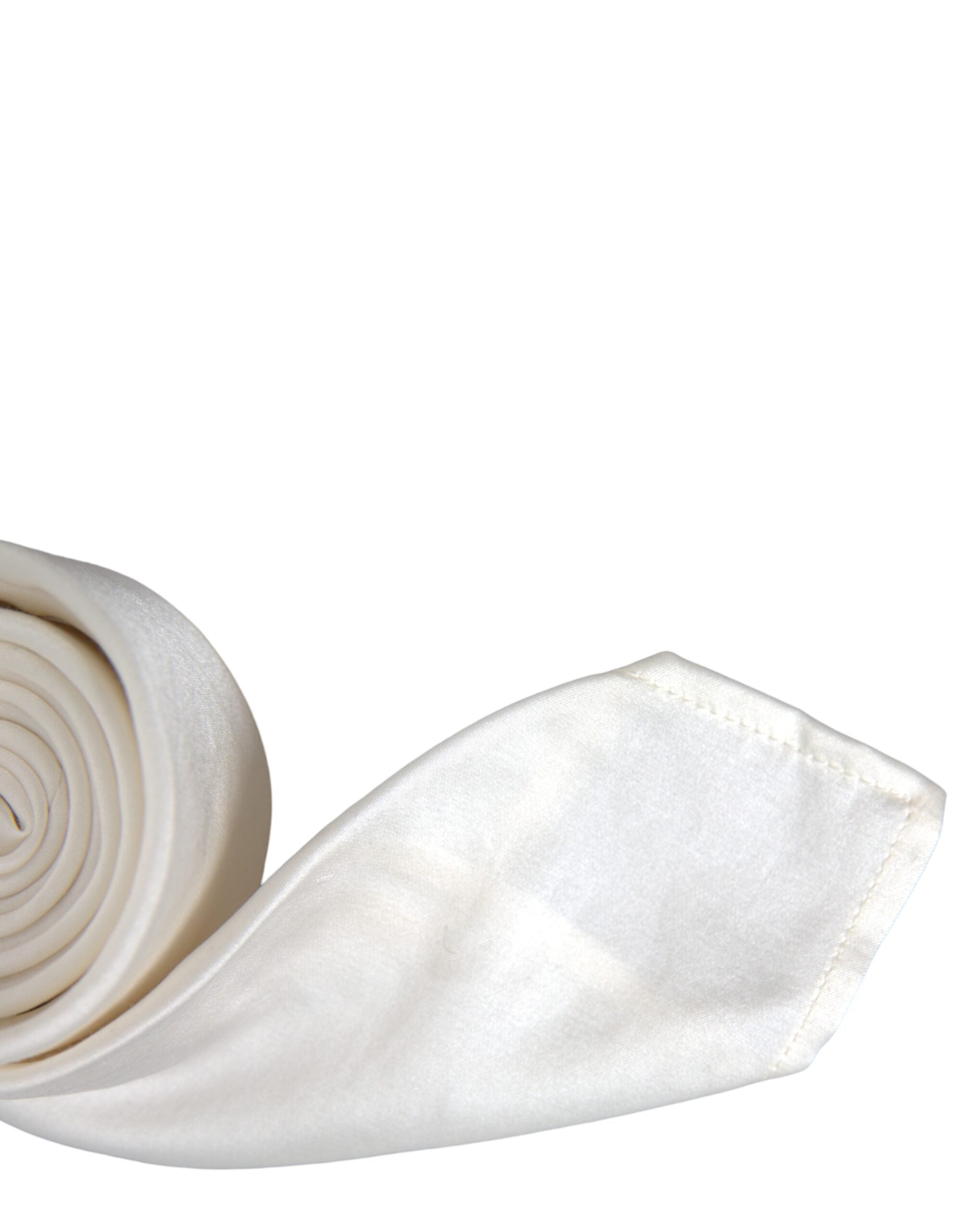 Dolce & Gabbana Dolce & Gabbana White Silk Blend Adjustable Tie Men's Men