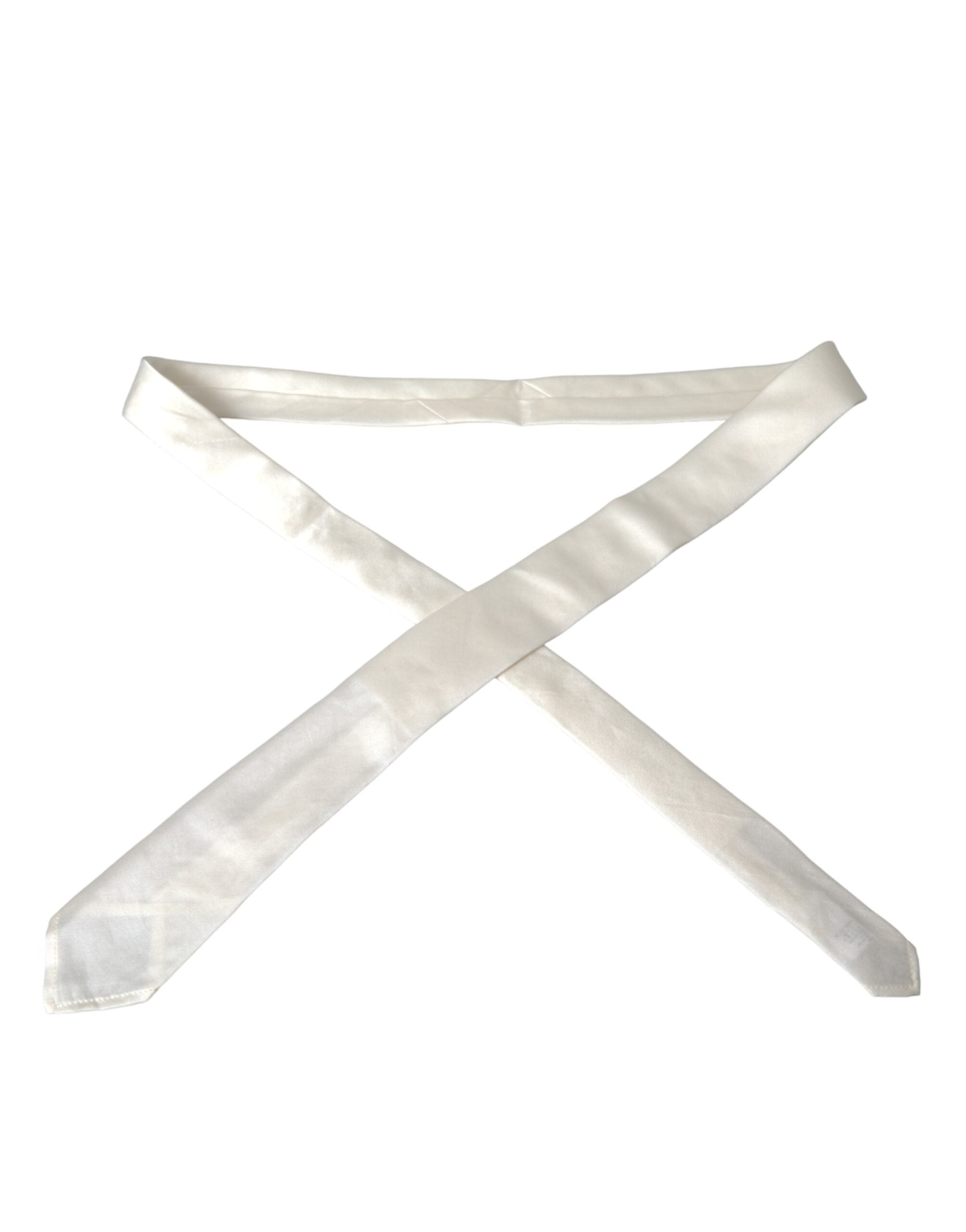 Dolce & Gabbana Dolce & Gabbana White Silk Blend Adjustable Tie Men's Men