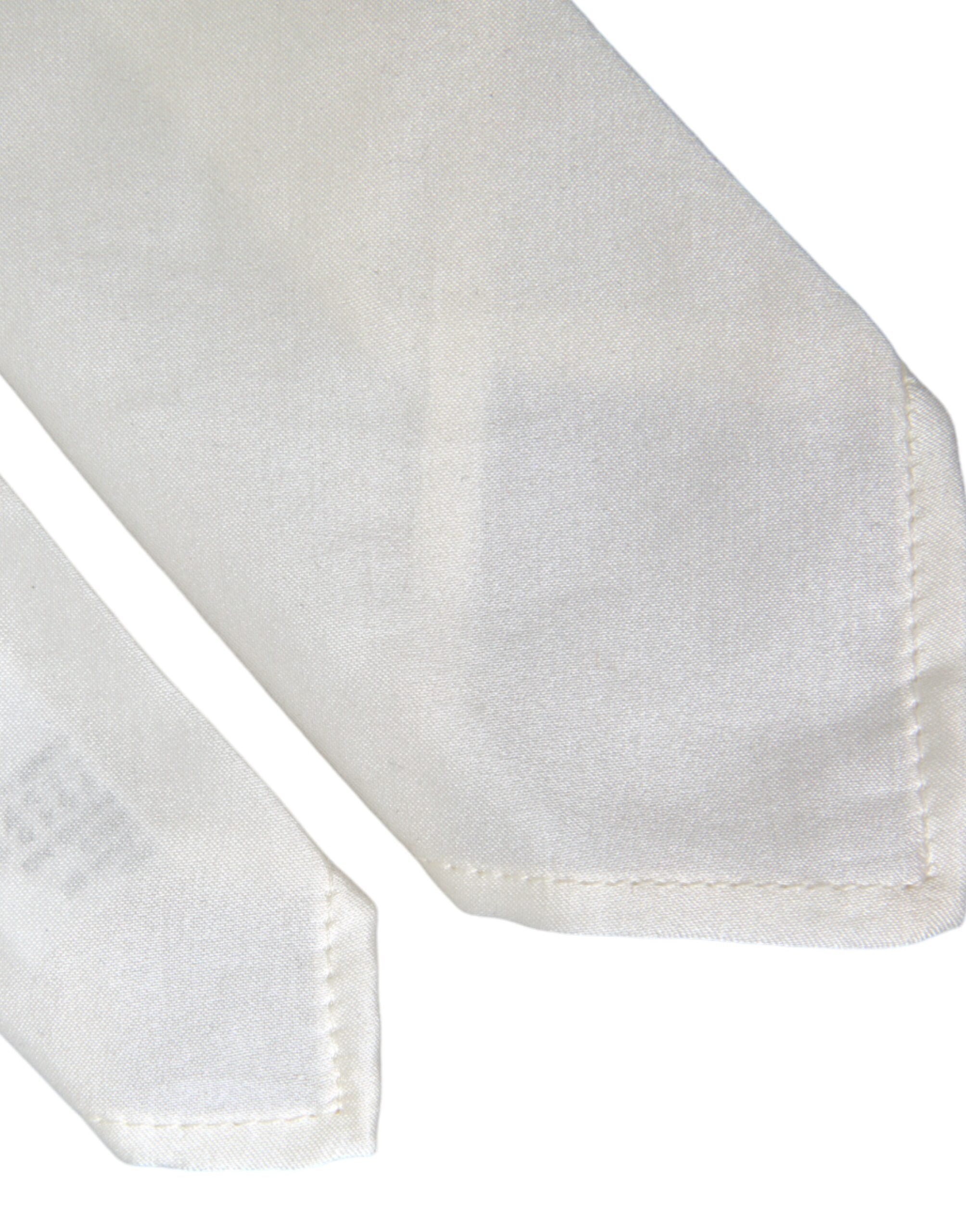 Dolce & Gabbana Dolce & Gabbana White Silk Blend Adjustable Tie Men's Men