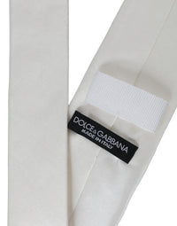 Dolce & Gabbana Dolce & Gabbana White Silk Blend Adjustable Tie Men's Men