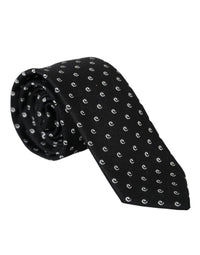 Dolce & Gabbana Dolce & Gabbana Black Logo Cotton Blend Adjustable Men's Tie