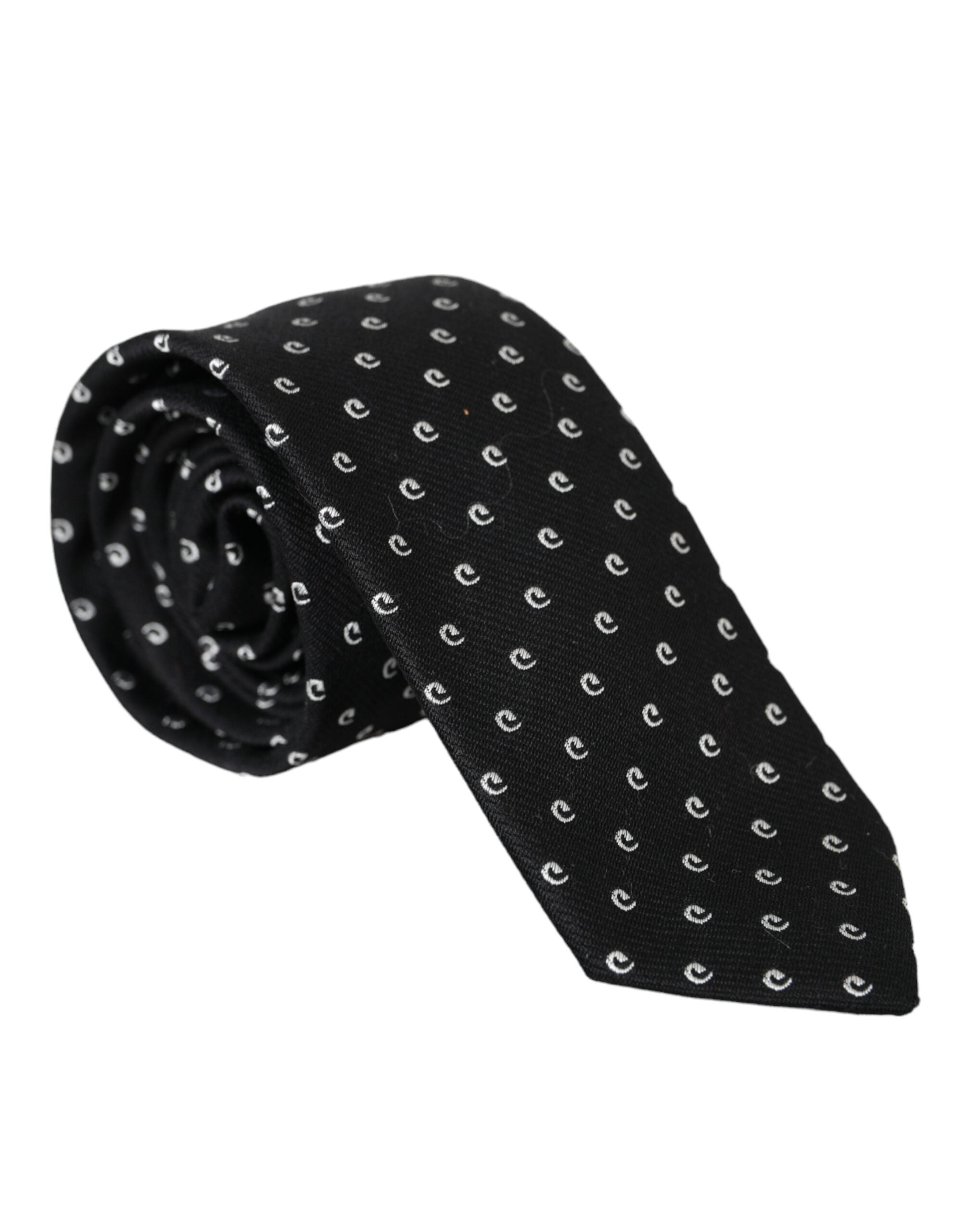 Dolce & Gabbana Dolce & Gabbana Black Logo Cotton Blend Adjustable Men's Tie
